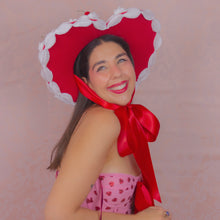 Load image into Gallery viewer, Cherries & Heart C(ache) Heart Hat