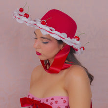 Load image into Gallery viewer, Cherries & Heart C(ache) Heart Hat