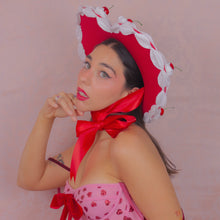 Load image into Gallery viewer, Cherries & Heart C(ache) Heart Hat