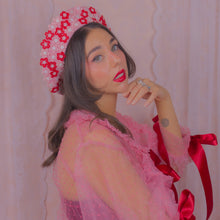 Load image into Gallery viewer, Flower Crown Beret in Pink & Red