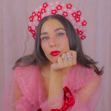 Load image into Gallery viewer, Flower Crown Beret in Pink & Red
