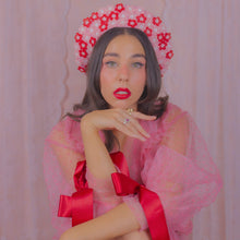 Load image into Gallery viewer, Flower Crown Beret in Pink & Red