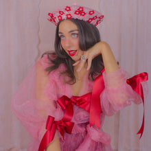 Load image into Gallery viewer, Flower Crown Beret in Pink & Red