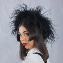 Load image into Gallery viewer, Feather Boa Beret in Black