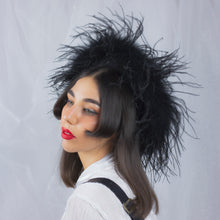 Load image into Gallery viewer, Feather Boa Beret in Black