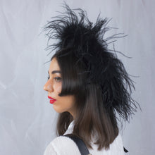 Load image into Gallery viewer, Feather Boa Beret in Black