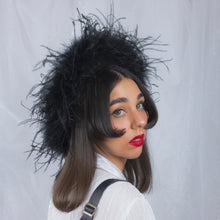 Load image into Gallery viewer, Feather Boa Beret in Black