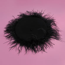 Load image into Gallery viewer, Feather Boa Beret in Black
