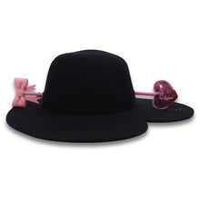 Load image into Gallery viewer, Love Struck Heart Hat in Black