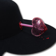 Load image into Gallery viewer, Love Struck Heart Hat in Black