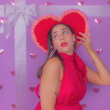 Load image into Gallery viewer, Tinsel Heart Hat (Rim)