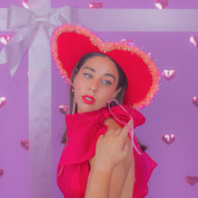Load image into Gallery viewer, Tinsel Heart Hat (Rim)