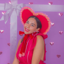 Load image into Gallery viewer, Tinsel Heart Hat (Rim)
