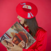 Load image into Gallery viewer, Red on Vinyl Beret