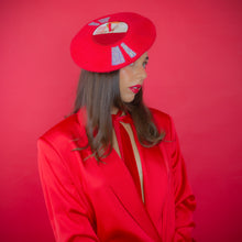Load image into Gallery viewer, Red on Vinyl Beret