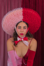 Load image into Gallery viewer, Rococo Ruffle Straw Hat in Colour Block: Red&Pink (Large)