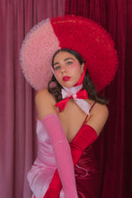 Load image into Gallery viewer, Rococo Ruffle Straw Hat in Colour Block: Red&Pink (Large)