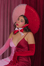 Load image into Gallery viewer, Rococo Ruffle Straw Hat in Colour Block: Red&Pink (Large)