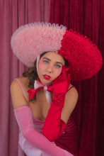 Load image into Gallery viewer, Rococo Ruffle Straw Hat in Colour Block: Red&Pink (Large)