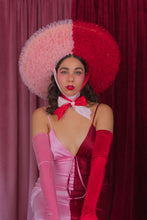 Load image into Gallery viewer, Rococo Ruffle Straw Hat in Colour Block: Red&Pink (Large)