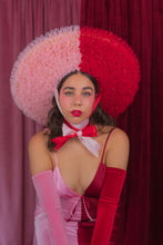 Load image into Gallery viewer, Rococo Ruffle Straw Hat in Colour Block: Red&Pink (Large)