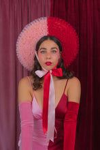 Load image into Gallery viewer, Rococo Ruffle Straw Hat in Colour Block: Red&Pink (Small)