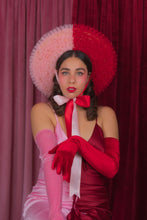 Load image into Gallery viewer, Rococo Ruffle Straw Hat in Colour Block: Red&Pink (Small)