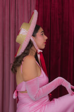 Load image into Gallery viewer, Rococo Ruffle Straw Hat in Colour Block: Red&Pink (Small)