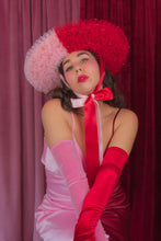 Load image into Gallery viewer, Rococo Ruffle Straw Hat in Colour Block: Red&Pink (Small)