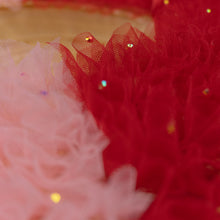 Load image into Gallery viewer, Rococo Ruffle Straw Hat in Colour Block: Red&Pink (Small)