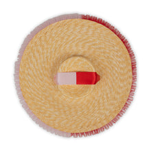 Load image into Gallery viewer, Rococo Ruffle Straw Hat in Colour Block: Red&Pink (Large)