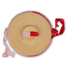 Load image into Gallery viewer, Rococo Ruffle Straw Hat in Colour Block: Red&Pink (Large)