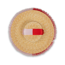 Load image into Gallery viewer, Rococo Ruffle Straw Hat in Colour Block: Red&Pink (Small)
