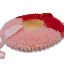 Load image into Gallery viewer, Rococo Ruffle Straw Hat in Colour Block: Red&Pink (Small)