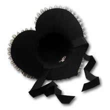 Load image into Gallery viewer, Ruffle Heart Hat in Black