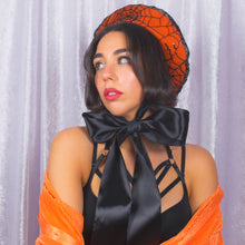 Load image into Gallery viewer, Cobweb Beret in Orange