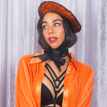 Load image into Gallery viewer, Cobweb Beret in Orange