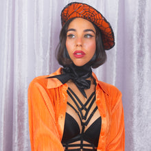 Load image into Gallery viewer, Cobweb Beret in Orange