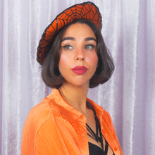 Load image into Gallery viewer, Cobweb Beret in Orange