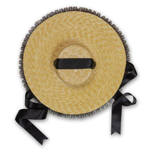 Load image into Gallery viewer, Rococo Ruffle Straw Hat in Black (Large)