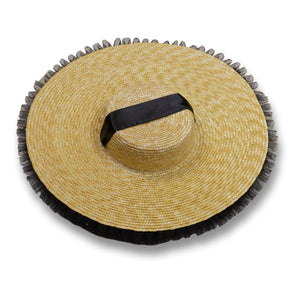 Rococo Ruffle Straw Hat in Black (Large)