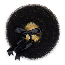 Load image into Gallery viewer, Rococo Ruffle Straw Hat in Black (Large)