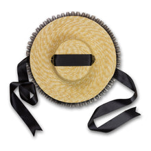 Load image into Gallery viewer, Rococo Ruffle Straw Hat in Black (Small)