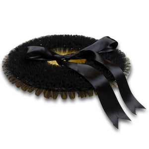 Rococo Ruffle Straw Hat in Black (Small)