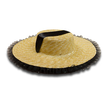 Load image into Gallery viewer, Rococo Ruffle Straw Hat in Black (Small)