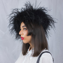 Load image into Gallery viewer, Feather Boa Beret in Black