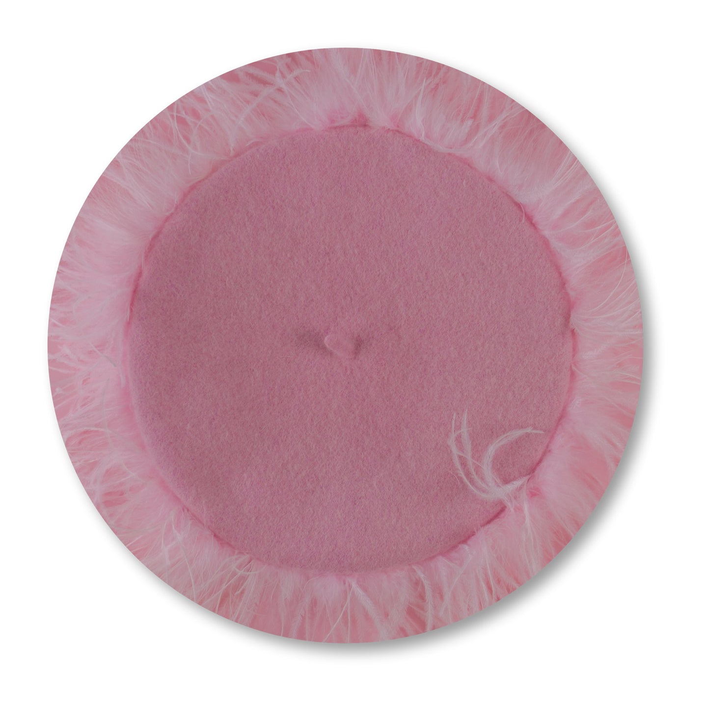 Feather Boa Beret in Pink