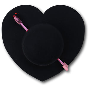 Love Struck Heart Hat in Black
