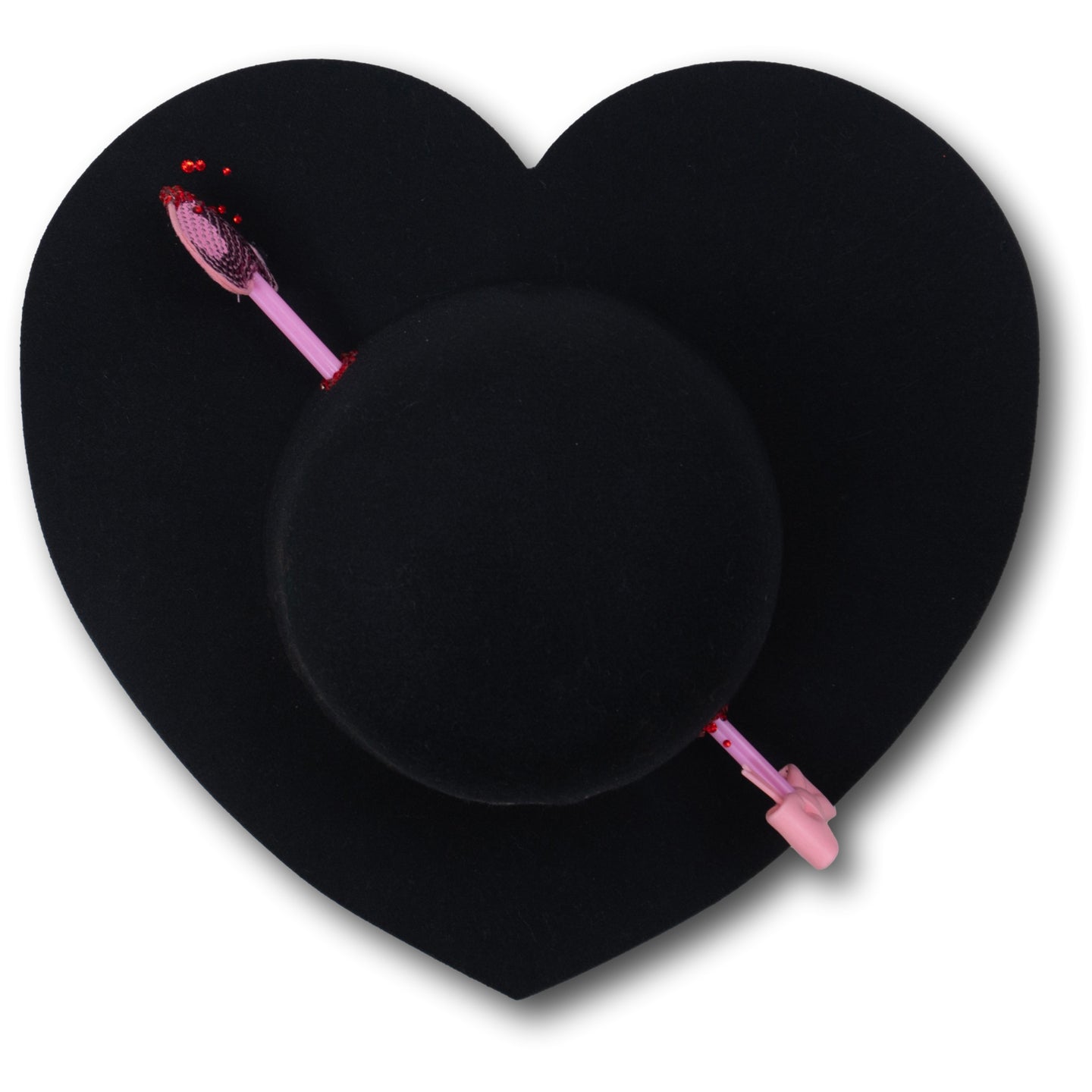 Love Struck Heart Hat in Black
