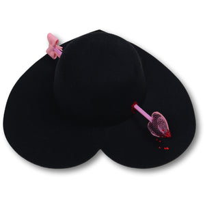 Love Struck Heart Hat in Black